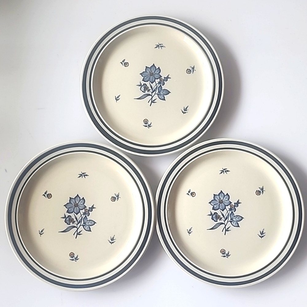 3 piece of 1986 Newcor Stoneware, 503 Versailles Salad Plates. Made in Japan